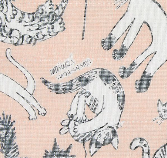 白雪友禅ふきん ”meow meow meow” ベージュ/ブルー