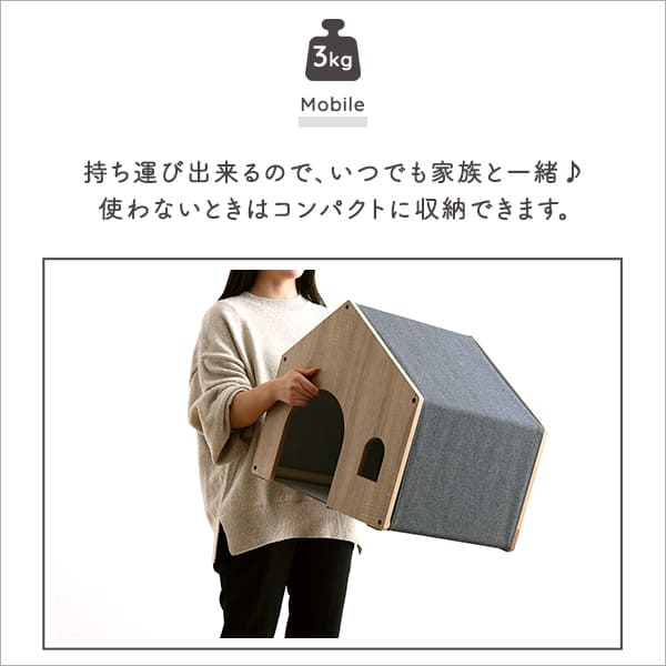 ペットハウス クッション付き 天然木製【メーカー直送品】 【北海道・沖縄離島は配送不可】