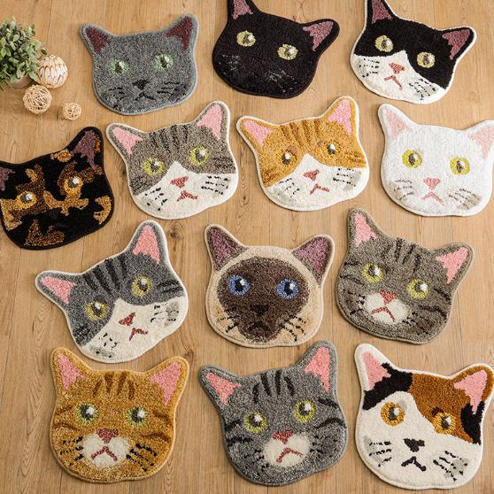 ネコ好きに嬉しいネコカオマット(13種類)【メーカー直送品】 【お届けまで1-2週間】【北海道・沖縄離島は配送料別途】