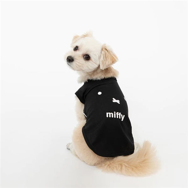 miffy ミッフィーメッシュフェイスT ブラック オフホワイト