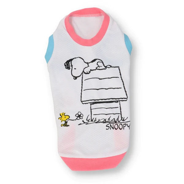 PEANUTS スヌーピーハウスメッシュタンク ピンク ブルー