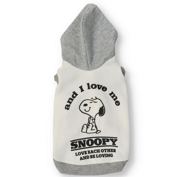 SNOOPY スヌーピーダブルフェイスパーカー ホワイト グレー
