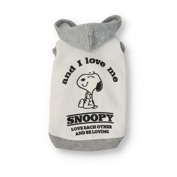 SNOOPY スヌーピーダブルフェイスパーカー ホワイト グレー