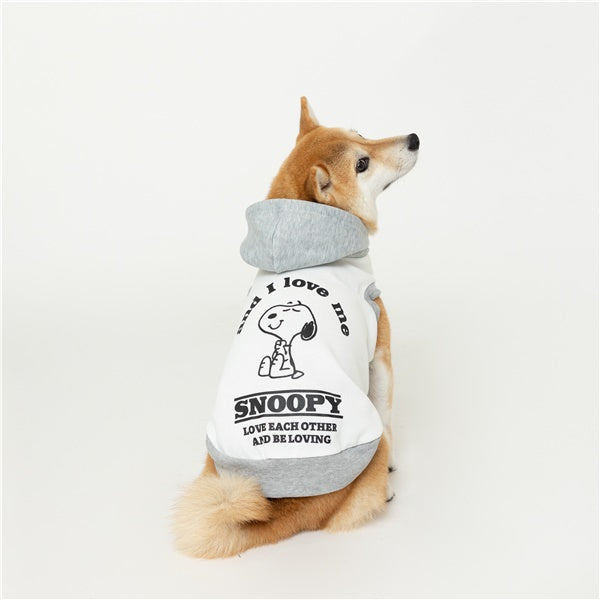 SNOOPY スヌーピーダブルフェイスパーカー ホワイト グレー
