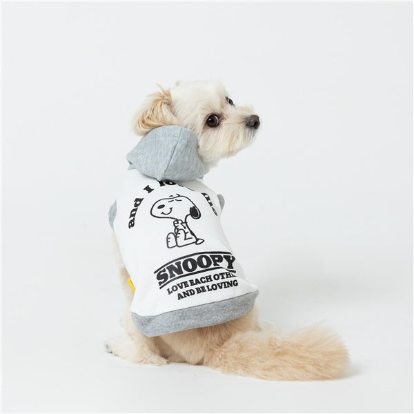 SNOOPY スヌーピーダブルフェイスパーカー ホワイト グレー