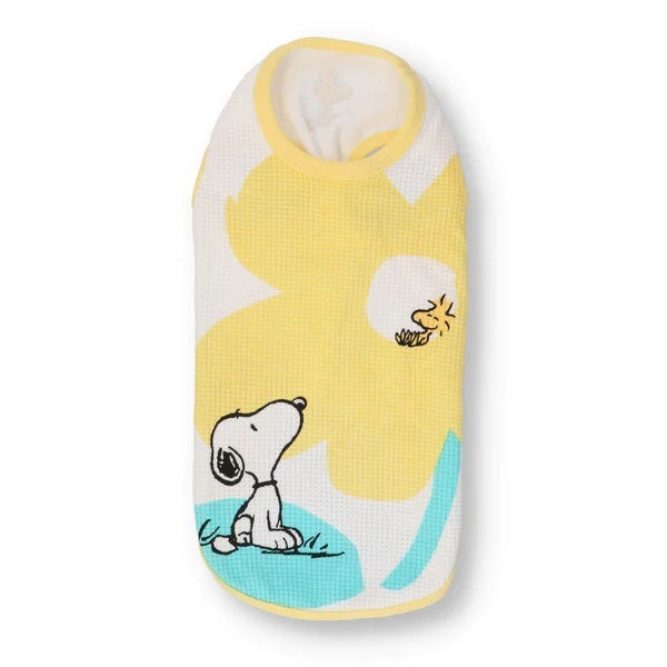 PEANUTS スヌーピーワッフルタンクフラワー イエロー パープル