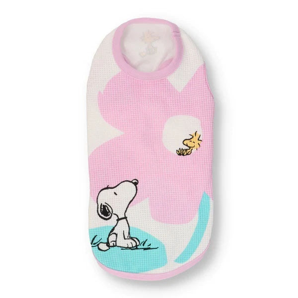 PEANUTS スヌーピーワッフルタンクフラワー イエロー パープル