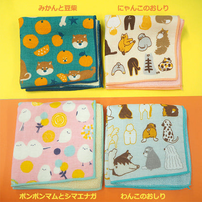 +ima 今治生まれのガーゼパイルハンカチ 綿100％ 日本製 24×24cm 薄手 吸水 タオルハンカチ ミニタオル プチギフト