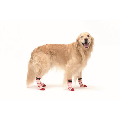 LIFELIKE ライフライク マルチボーダーロングソックス 犬用靴下 4足セット ドッグソックス 滑り止め 脱げにくい 室内 小型犬 中型犬 SS-XL