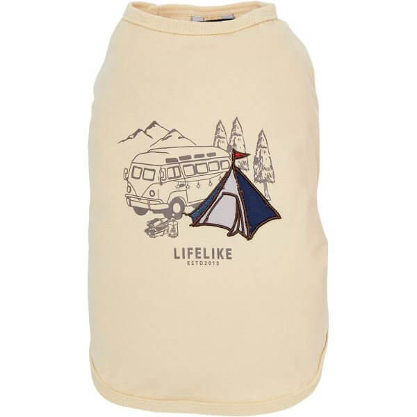 LIFELIKE ライフライク キャンピングパッチタンク 犬服 タンクトップ 犬用Tシャツ ベージュ 3号 伸縮 消臭 アウトドア ドッグウェア
