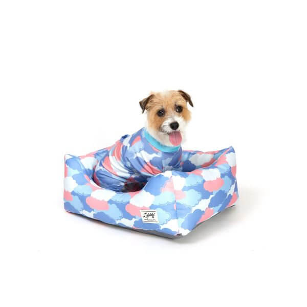 LIFELIKE ライフライク クラウドカモスクエアベッド 犬用ベッド ペットベッド 接触冷感 夏用 リバーシブル クッション取り外し カモフラ柄