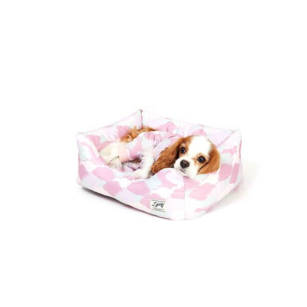 LIFELIKE ライフライク クラウドカモスクエアベッド 犬用ベッド ペットベッド 接触冷感 夏用 リバーシブル クッション取り外し カモフラ柄
