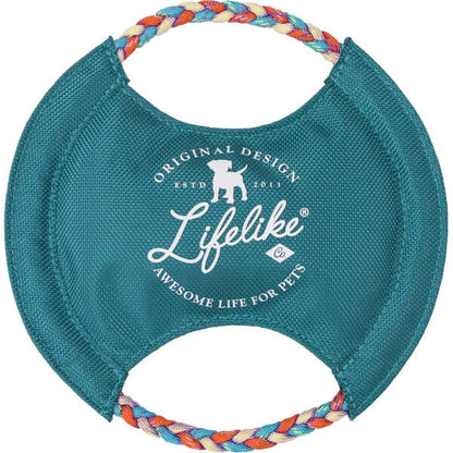 LIFELIKE ライフライク パラコードフリスビー 犬用フリスビー 犬用おもちゃ ドッグトイ フライングディスク 笛入り 丈夫 水洗い S M