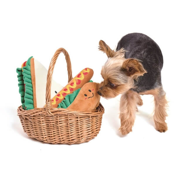 LIFELIKE ライフライク ランチミニノーズワークトイ 犬用おもちゃ ドッグトイ サンドイッチ ホットドッグ 知育玩具 おやつ隠し 笛入り ぬいぐるみ