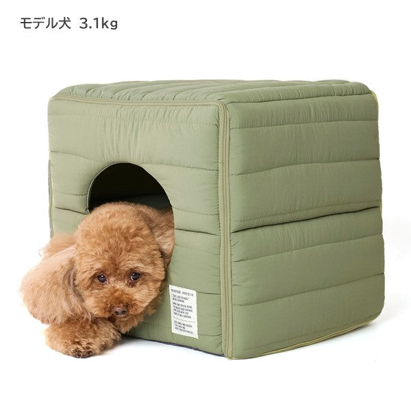 LIFELIKE ライフライク ミルアウトドアボアサイコロベッド カーキ 犬用ベッド ペットベッド ペットハウス ボア 秋冬 犬 猫 室内