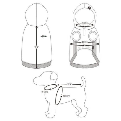 LIFELIKE ライフライク ベーシックロゴフーディー 犬服 ドッグウェア パーカー フード付き 秋冬 小型犬 中型犬 お散歩 おでかけ 131W02