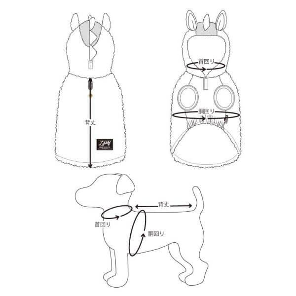 LIFELIKE ライフライク うまもこフーディー 犬服 ドッグウェア 馬 うま 干支 コスチューム フード付き お正月 年賀状 記念撮影 131W22