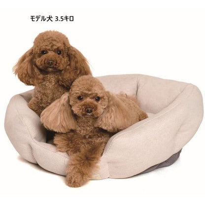LIFELIKE ライフライク ナチュラルストライプラウンドベッド 犬用ベッド ペットベッド ラウンド型 八角形 ストライプ 秋冬 あったか クッション 132W04