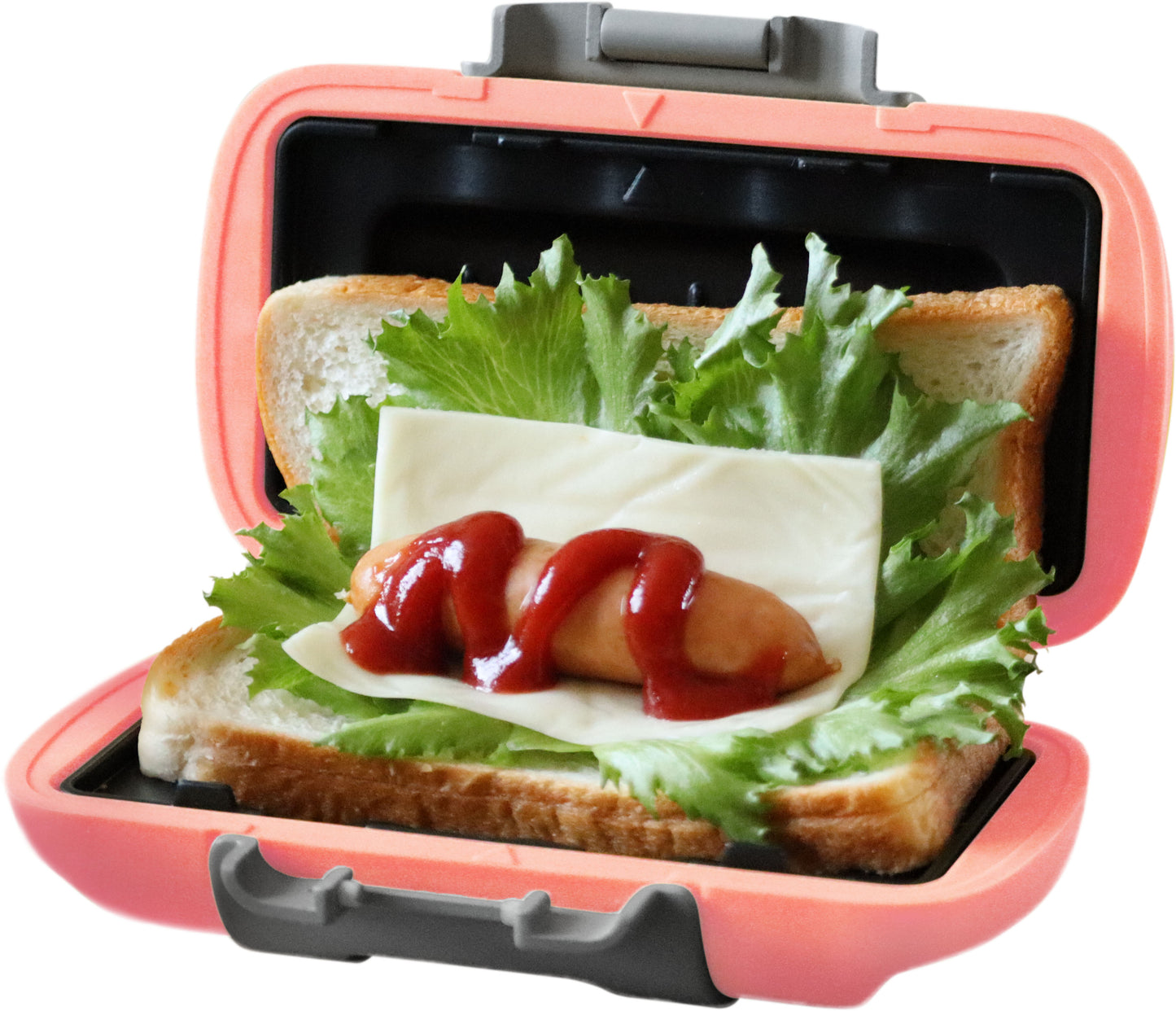 ハーフホットサンド　オレンジ/ピンク/ブルー/グリーン　お料理　サンドイッチ　朝食　ブランチ　ランチ　おやつ　お手軽　時短　レンジ調理　ギフト