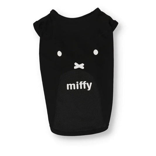 miffy ミッフィーメッシュフェイスＴ ブラック オフホワイト